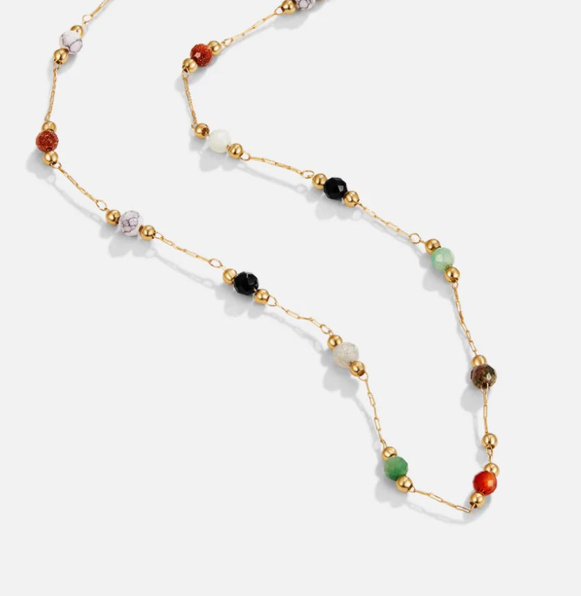 Linda Beaded Stone Necklace