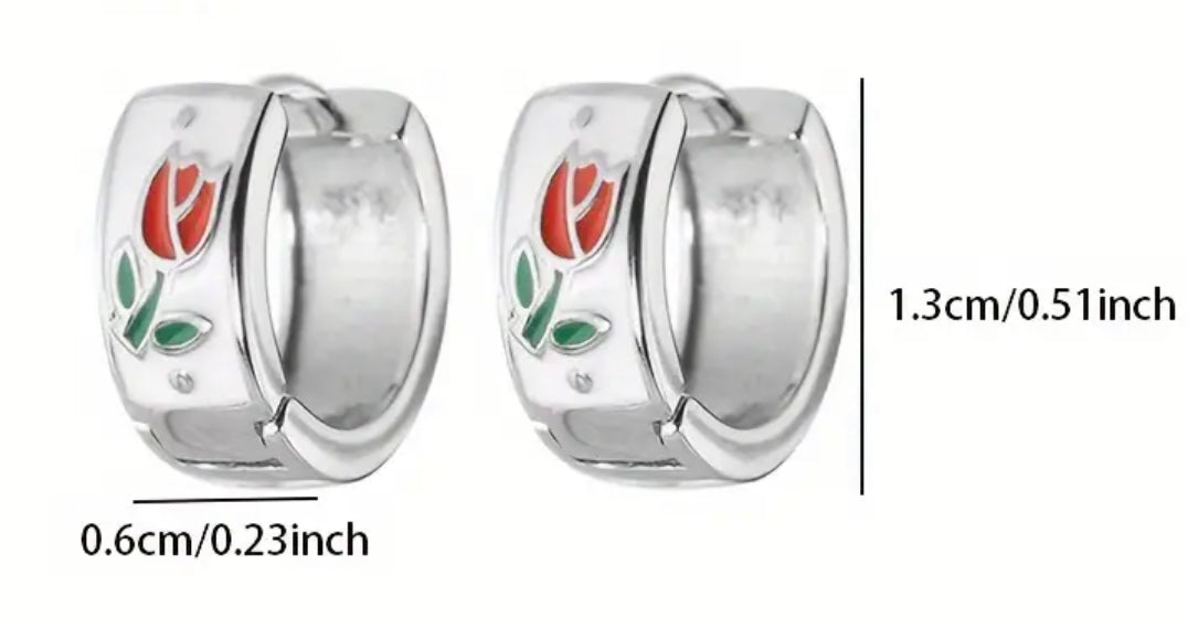 Sterling Silver Rosie Hoop Earrings