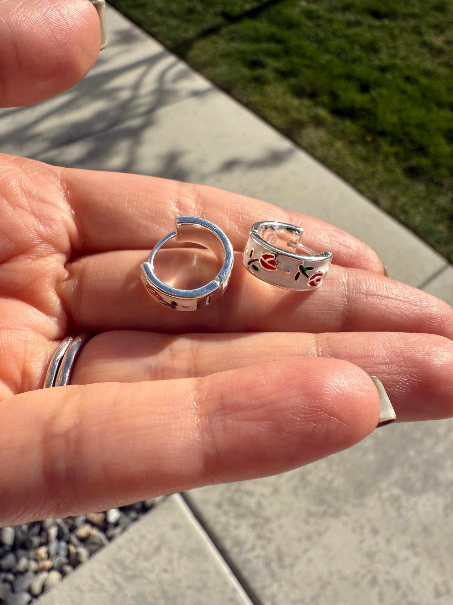 Sterling Silver Rosie Hoop Earrings