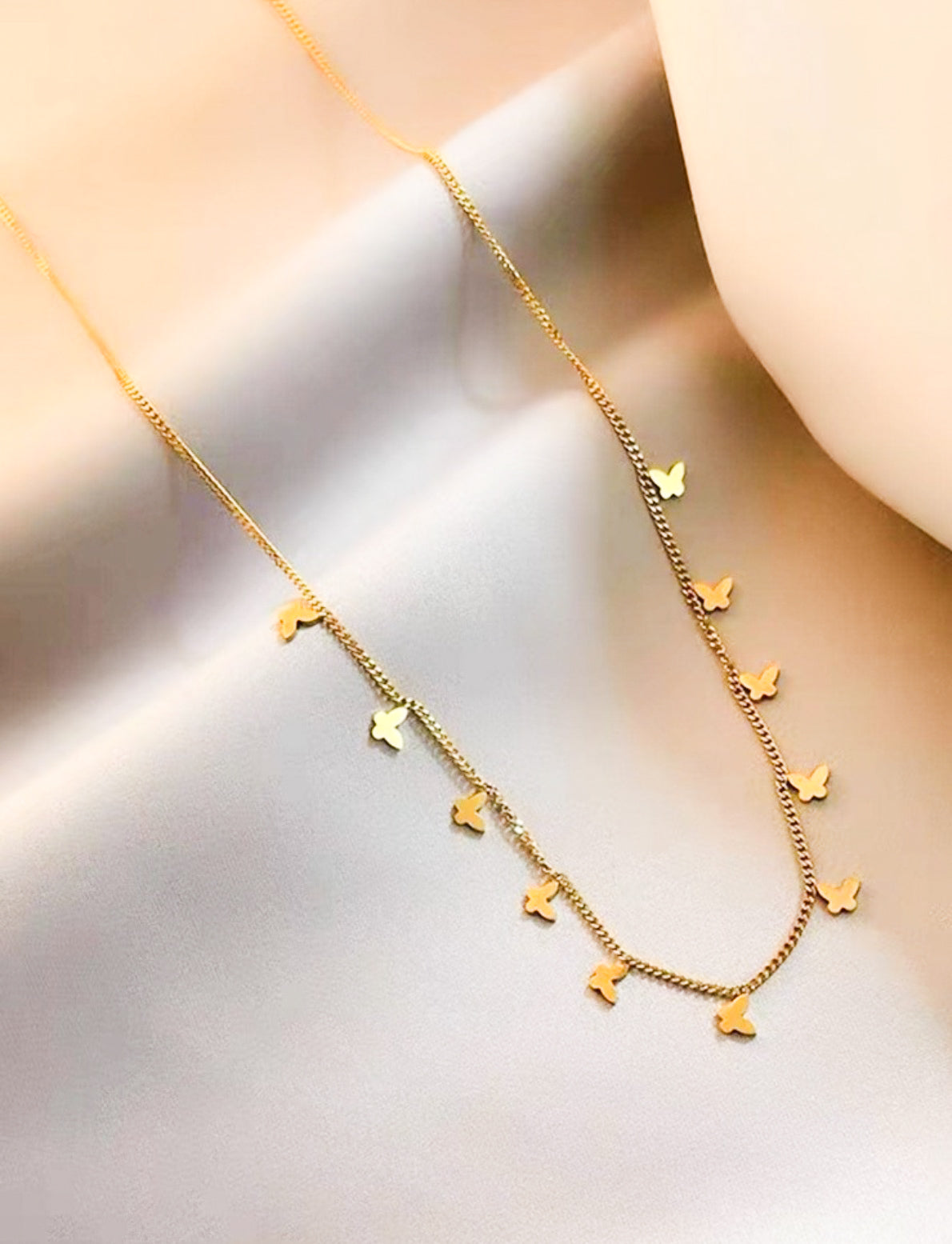 Butterfly gold necklace