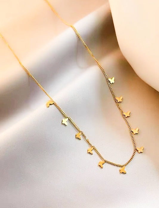 Butterfly gold necklace