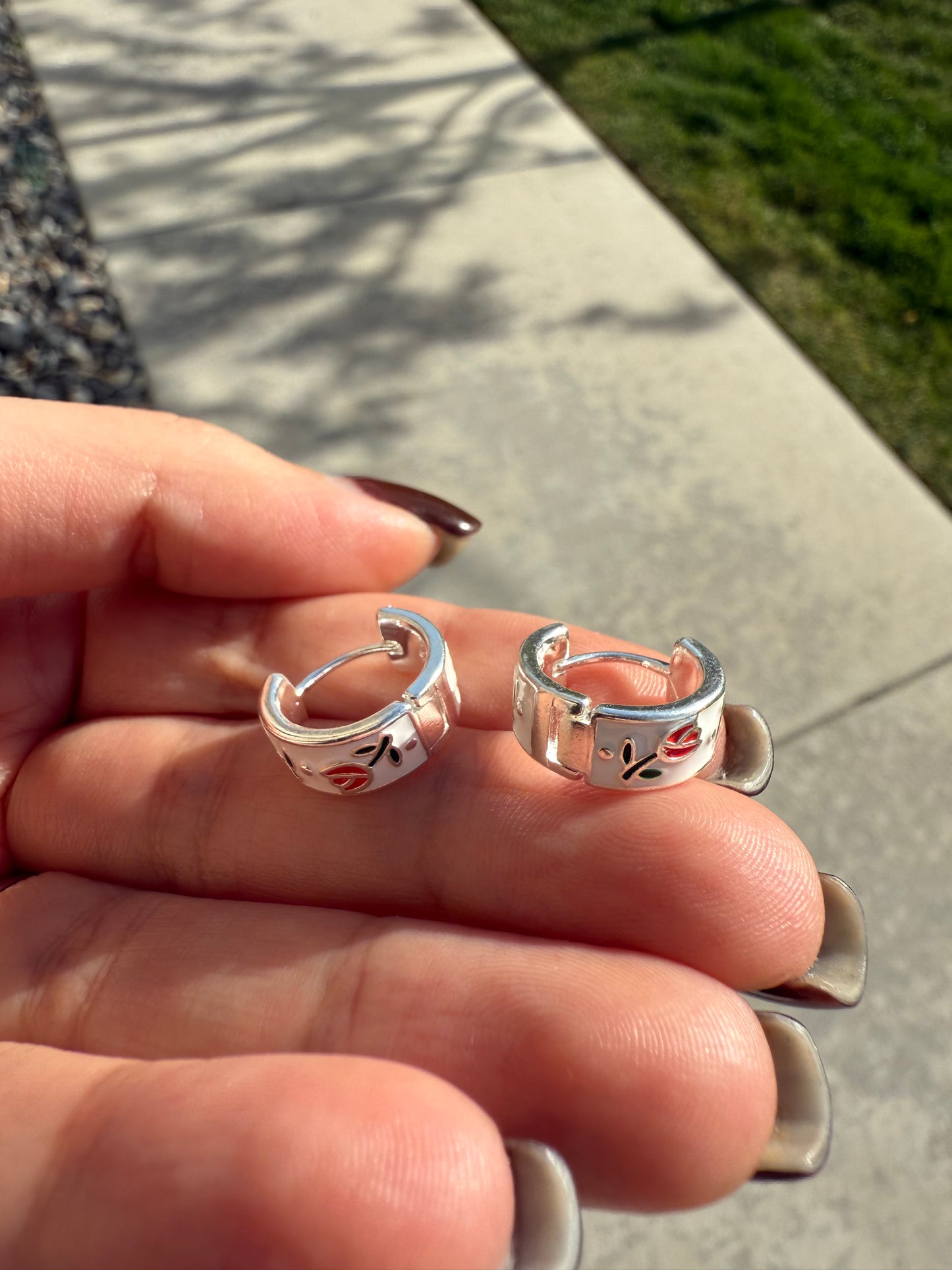 Sterling Silver Rosie Hoop Earrings