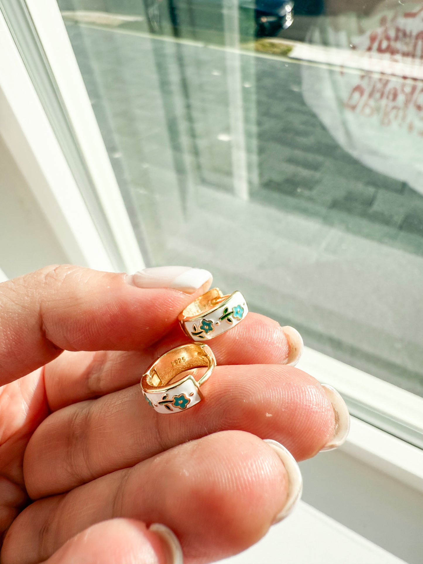 Forget me not S945 gold hoops