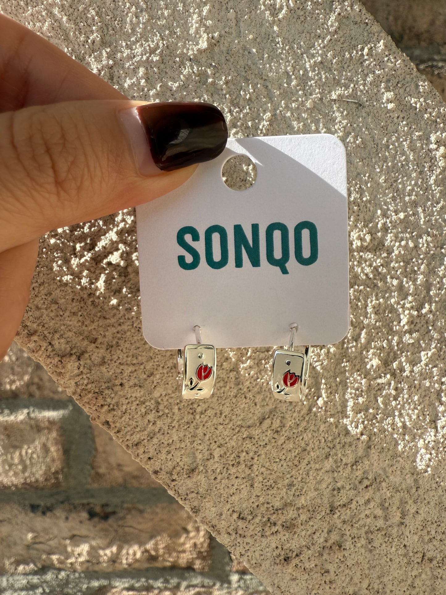 Sterling Silver Rosie Hoop Earrings