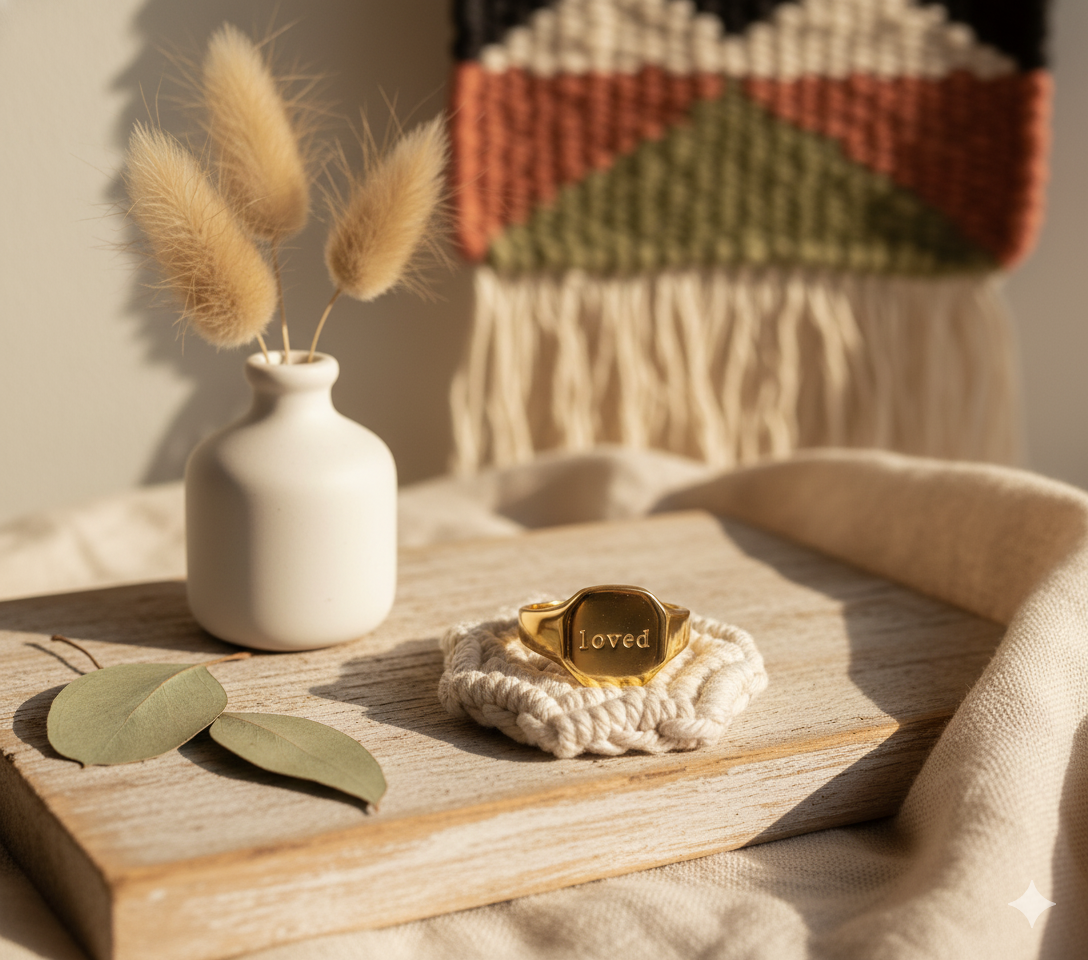 Loved gold plated ring