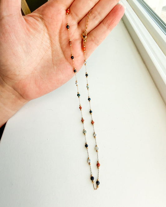 Linda Beaded Stone Necklace