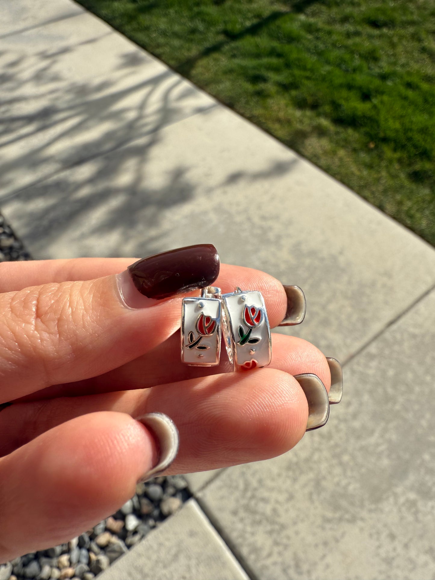 Sterling Silver Rosie Hoop Earrings