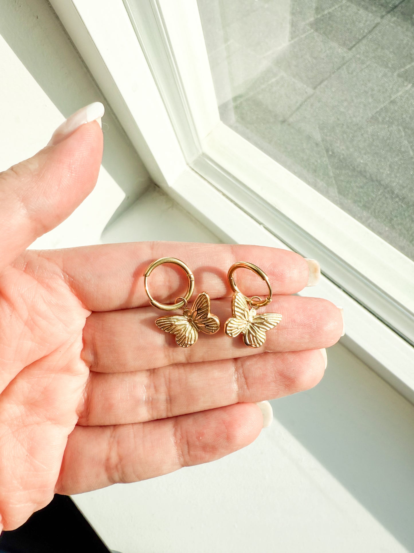 Butterfly Hoop Earrings