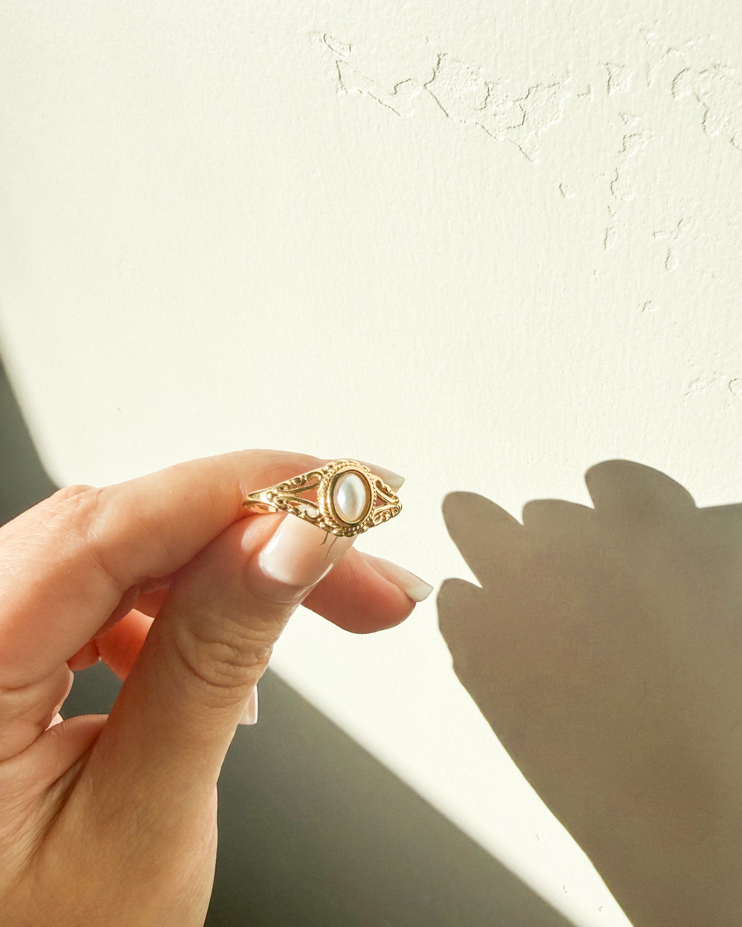 Anastasia pearl gold ring