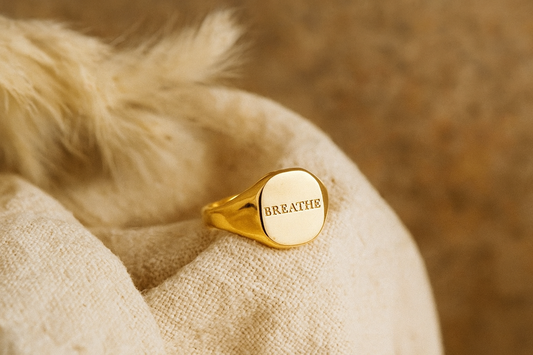 Breathe gold plated ring