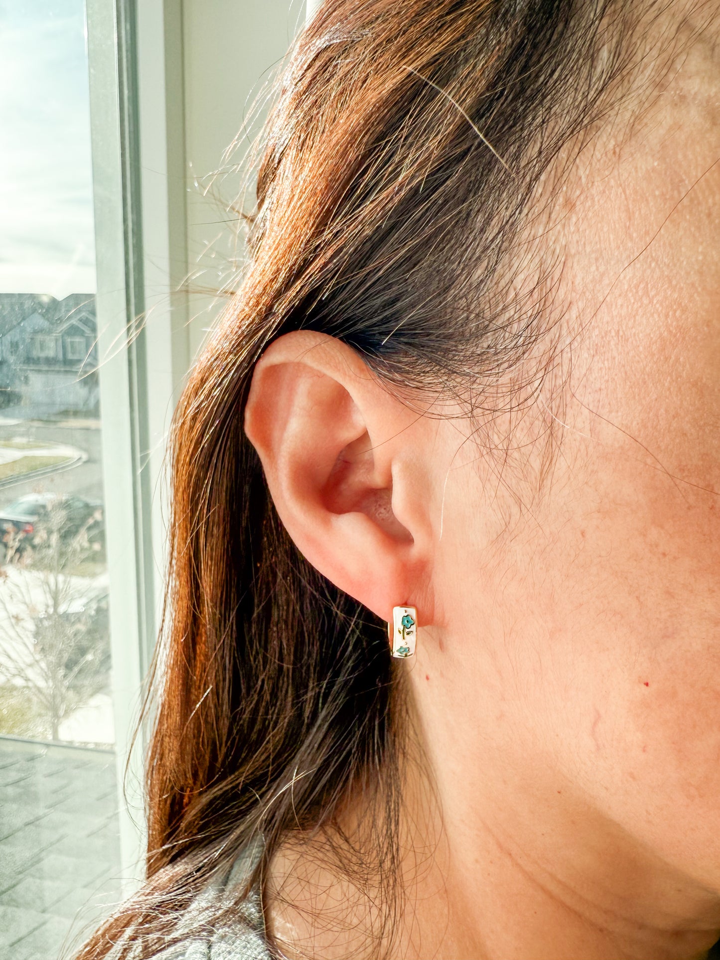 Forget me not S945 gold hoops