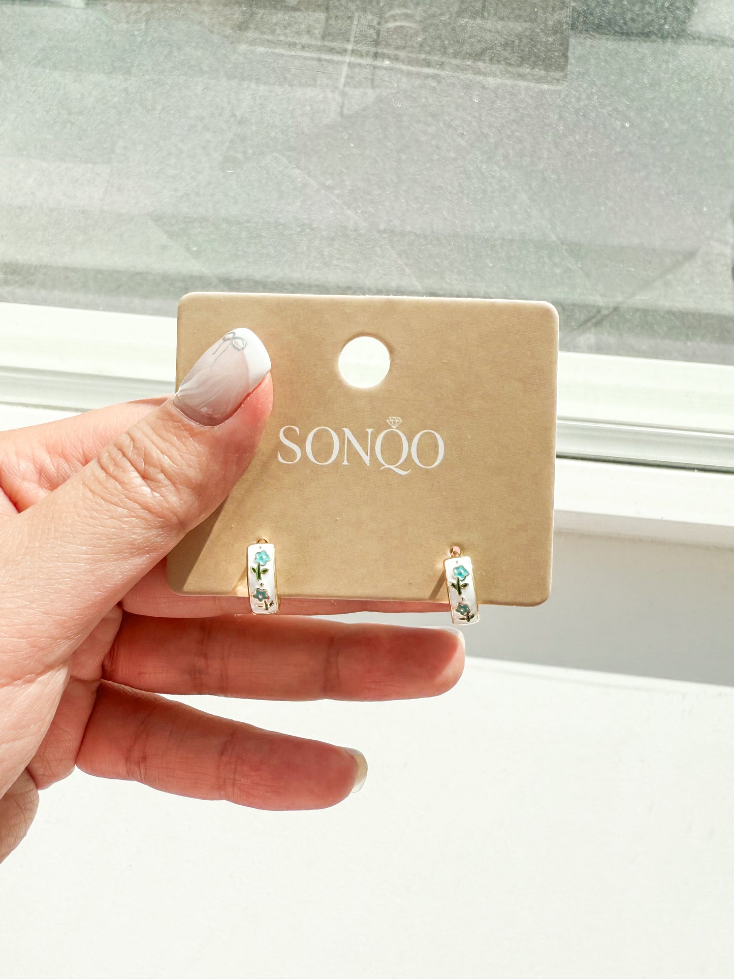 Forget me not S945 gold hoops