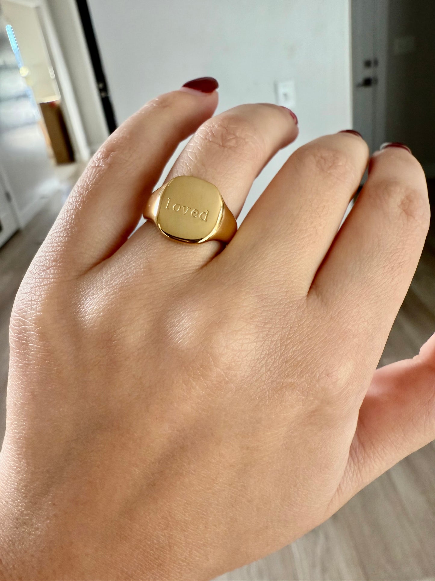 Loved gold plated ring