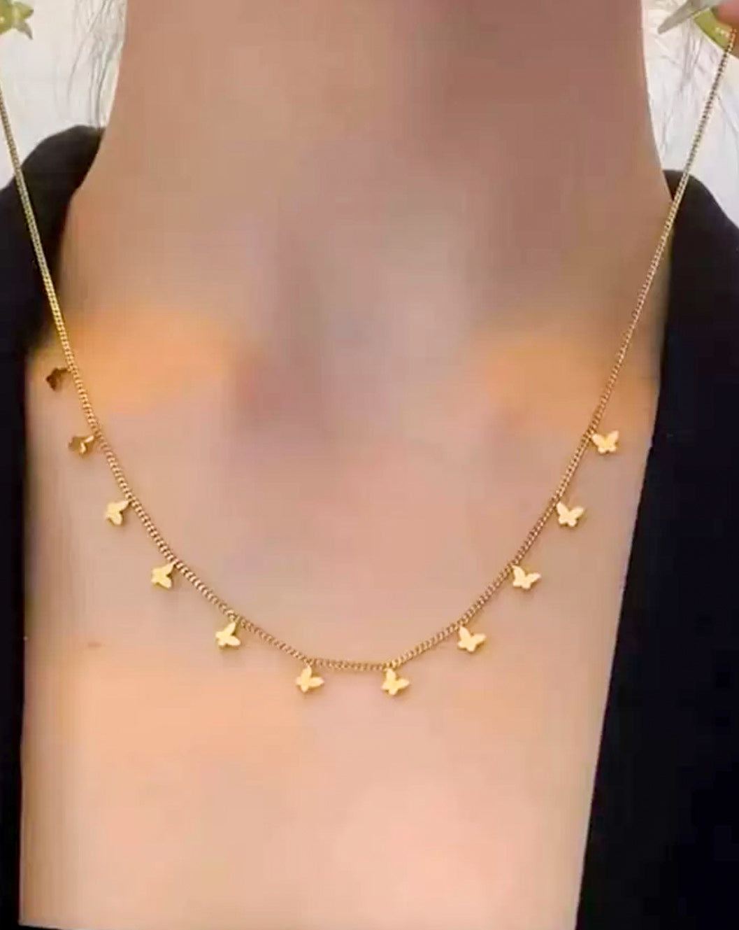 Butterfly gold necklace