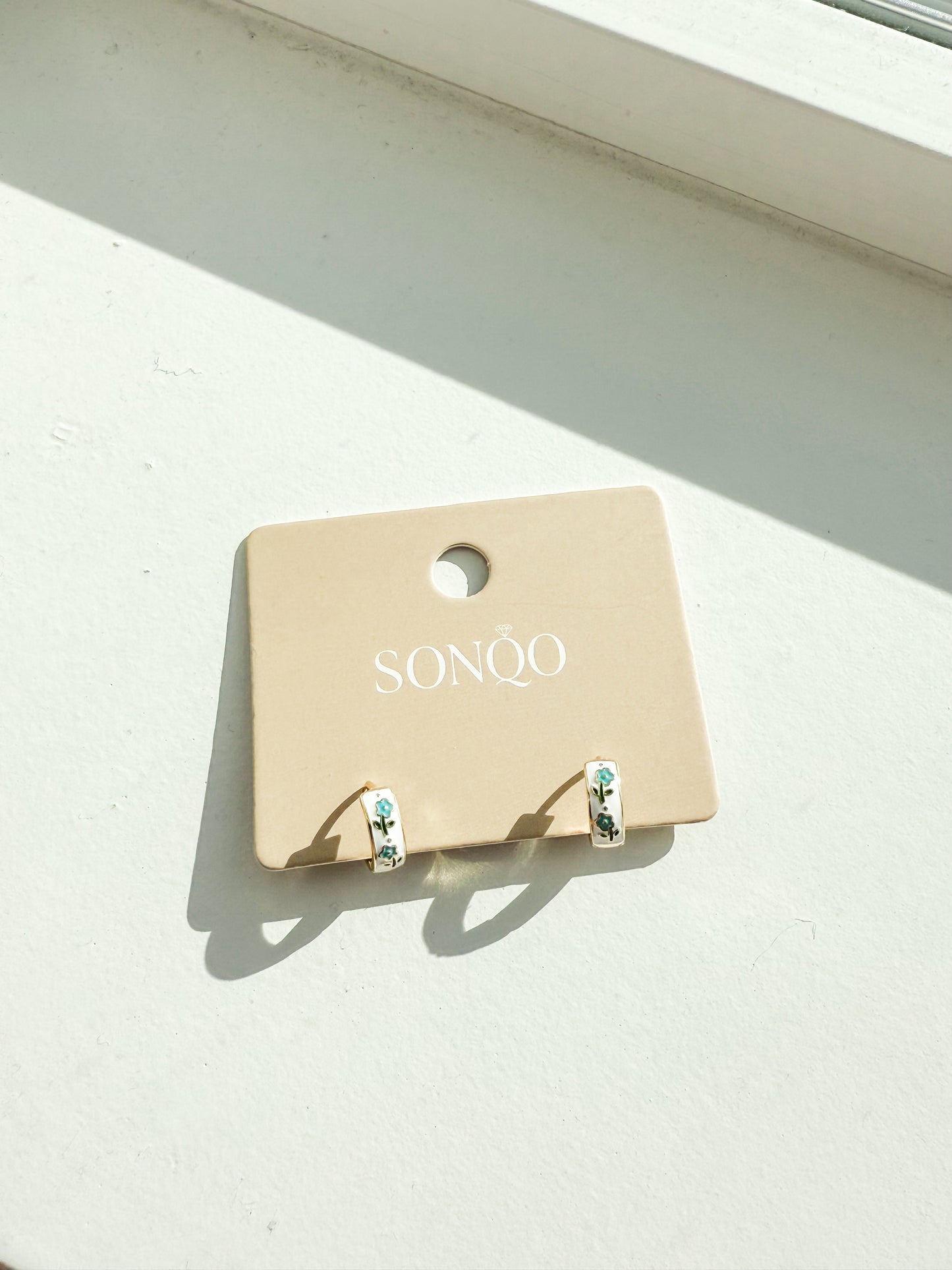 Forget me not S945 gold hoops