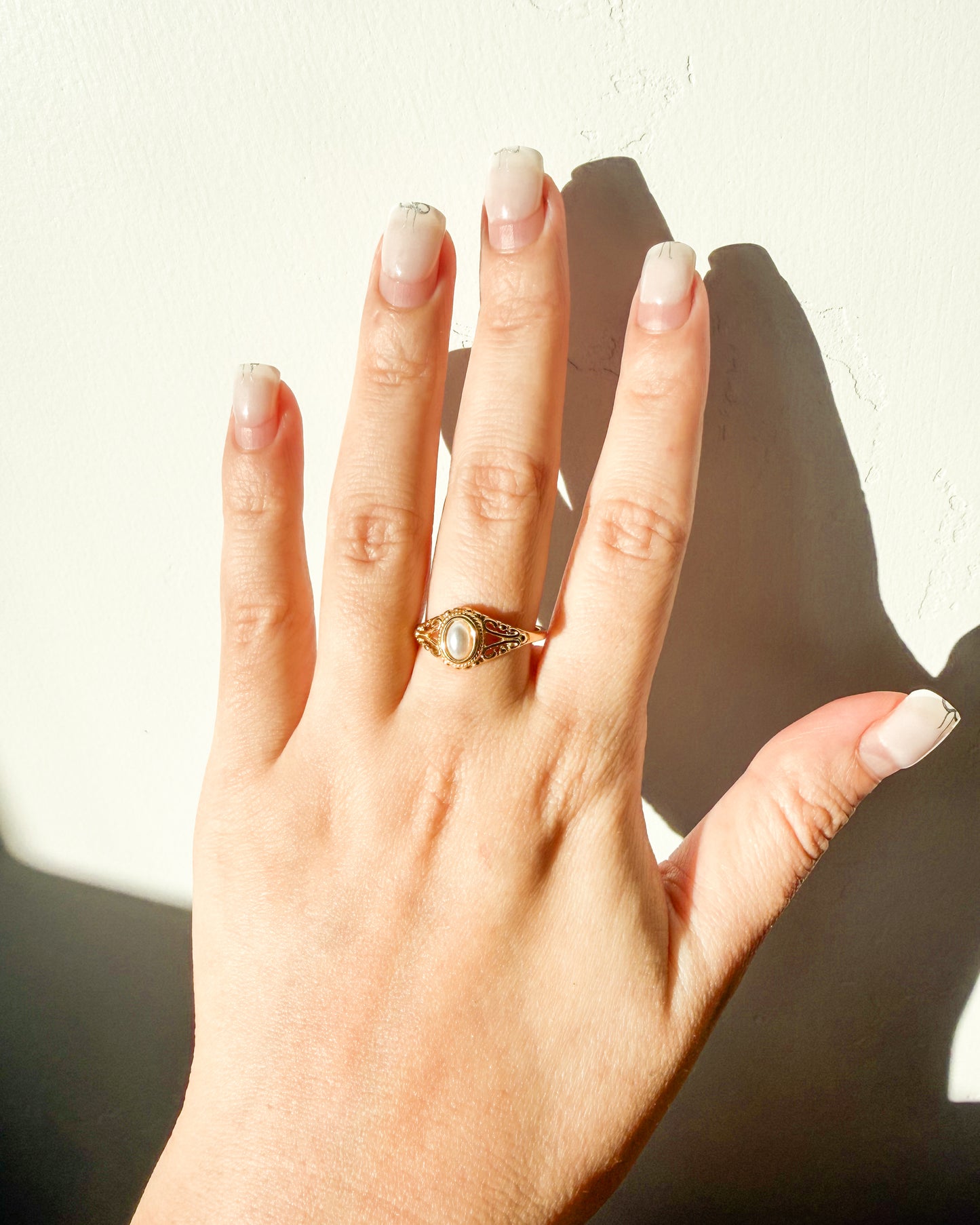 Anastasia pearl gold ring