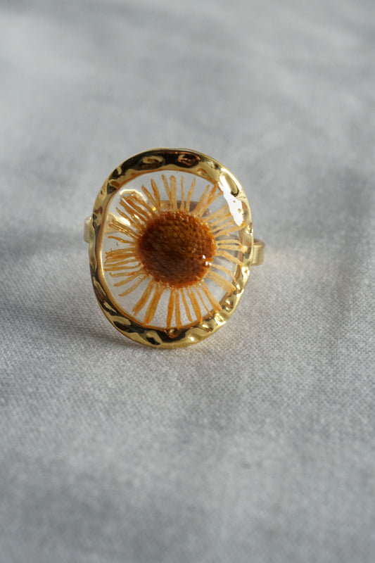 Sunflower gold plated ring