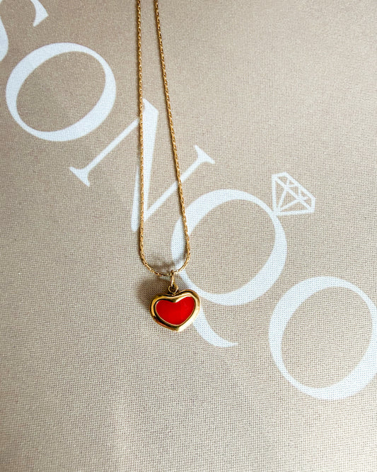 Harriet red heart necklace